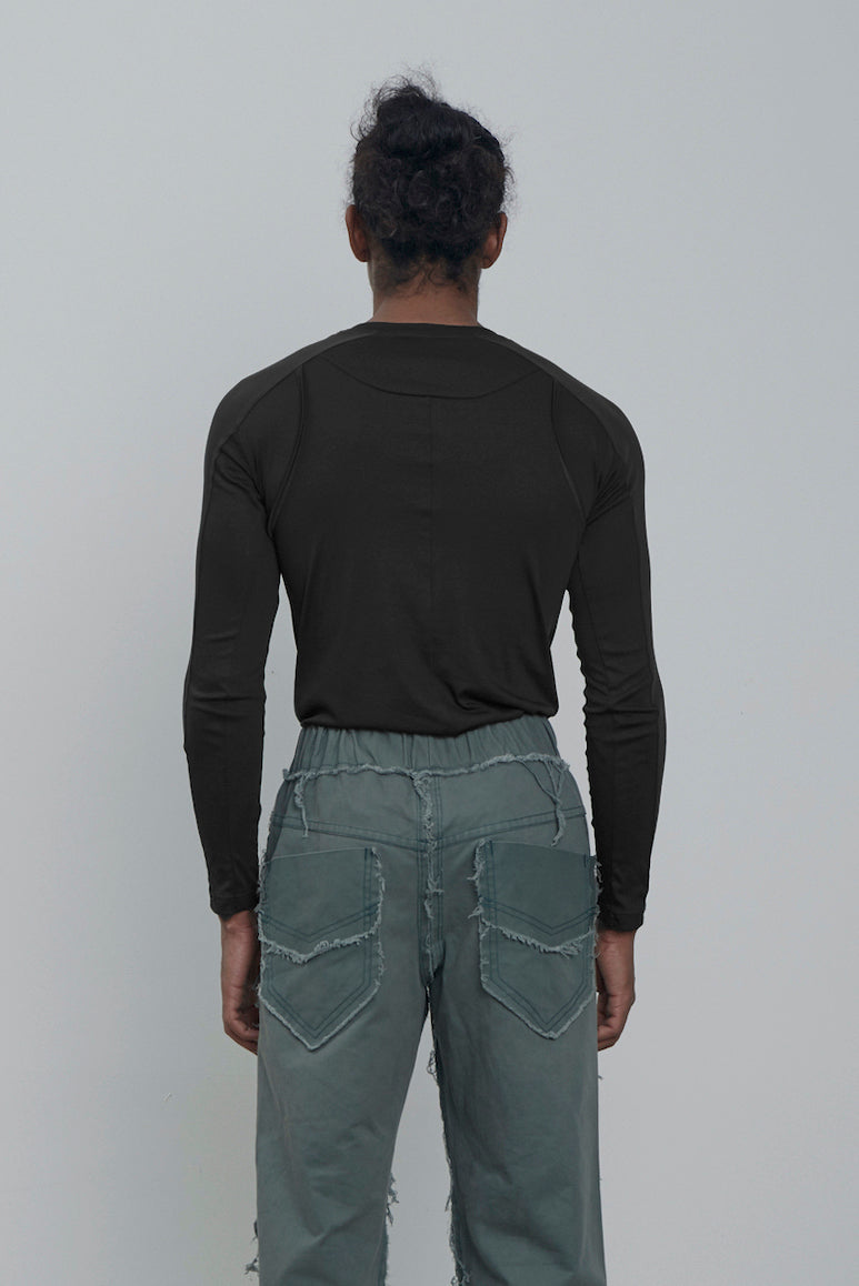 PANELLED LONG SLEEVE T-SHIRT