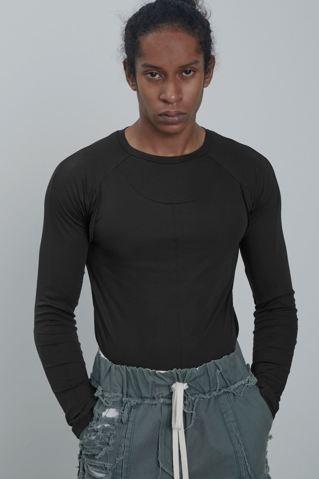 PANELLED LONG SLEEVE T-SHIRT
