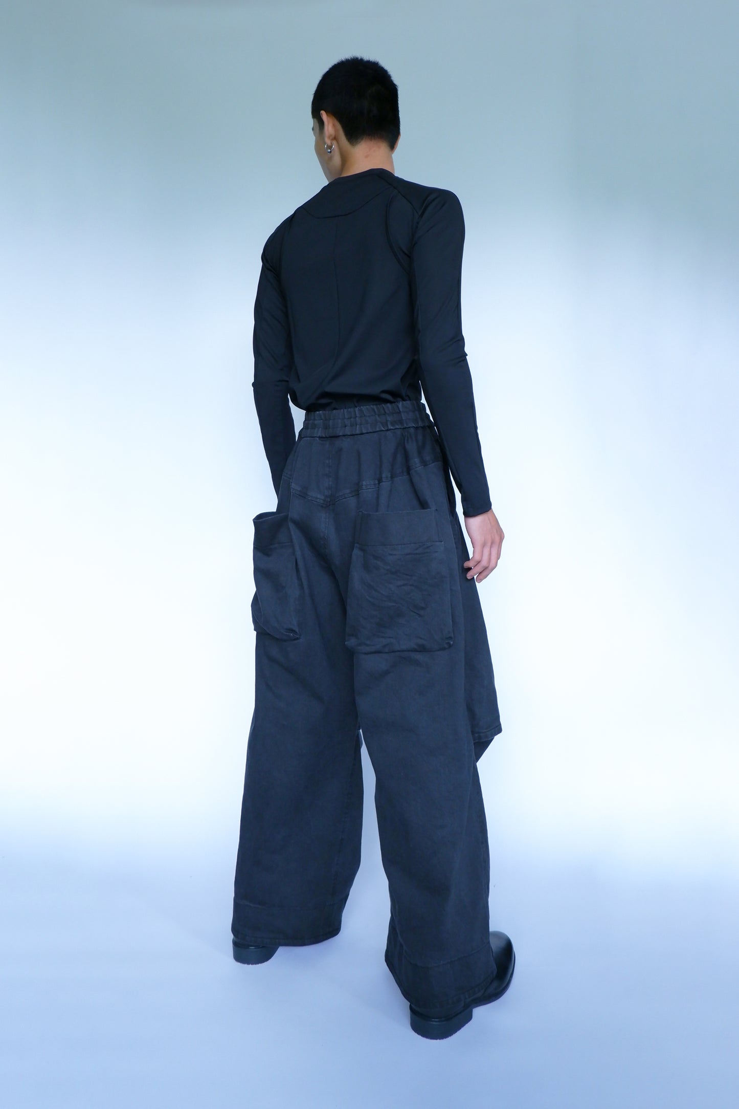 WIDE CUT DENIM TROUSERS