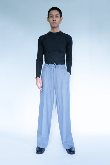ELASTICATED SIDE VENT TROUSERS