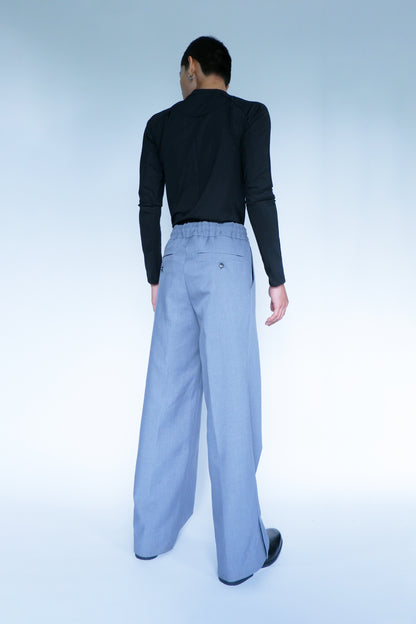 ELASTICATED SIDE VENT TROUSERS