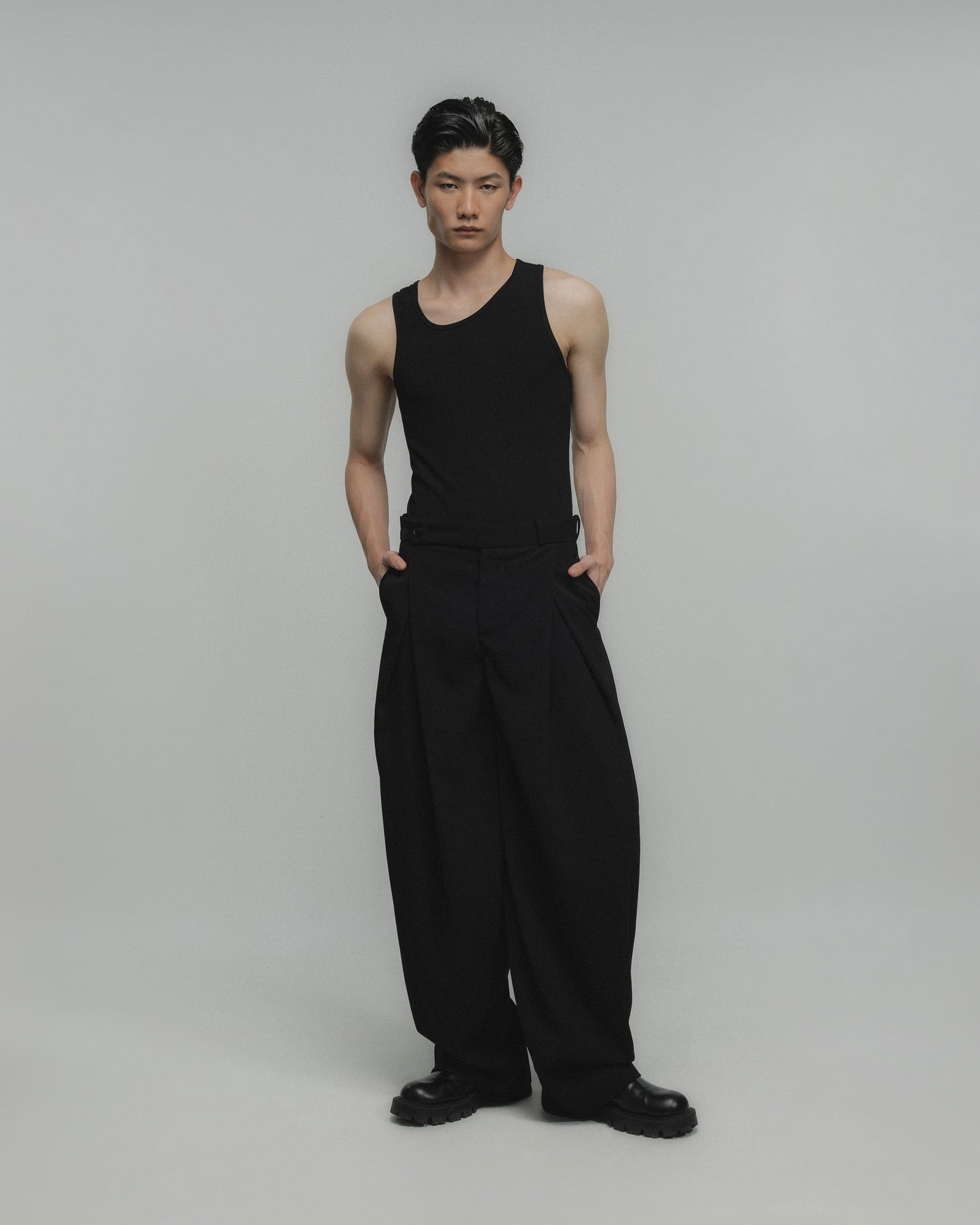 OVERLAPPING PLEATED TAILORED TROUSERS