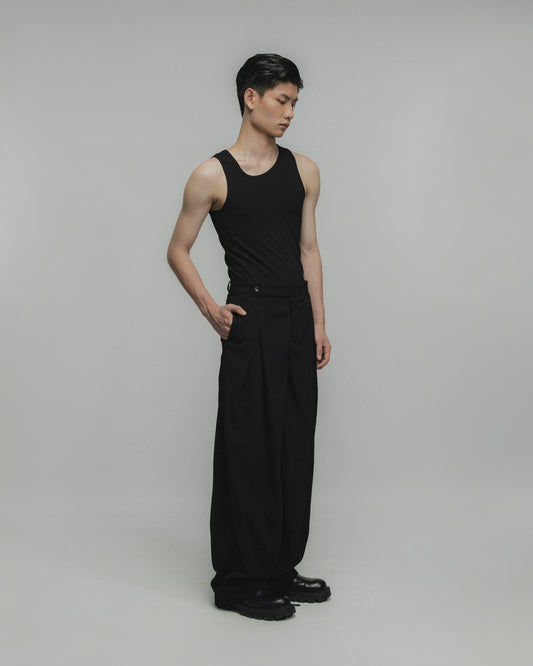 OVERLAPPING PLEATED TAILORED TROUSERS