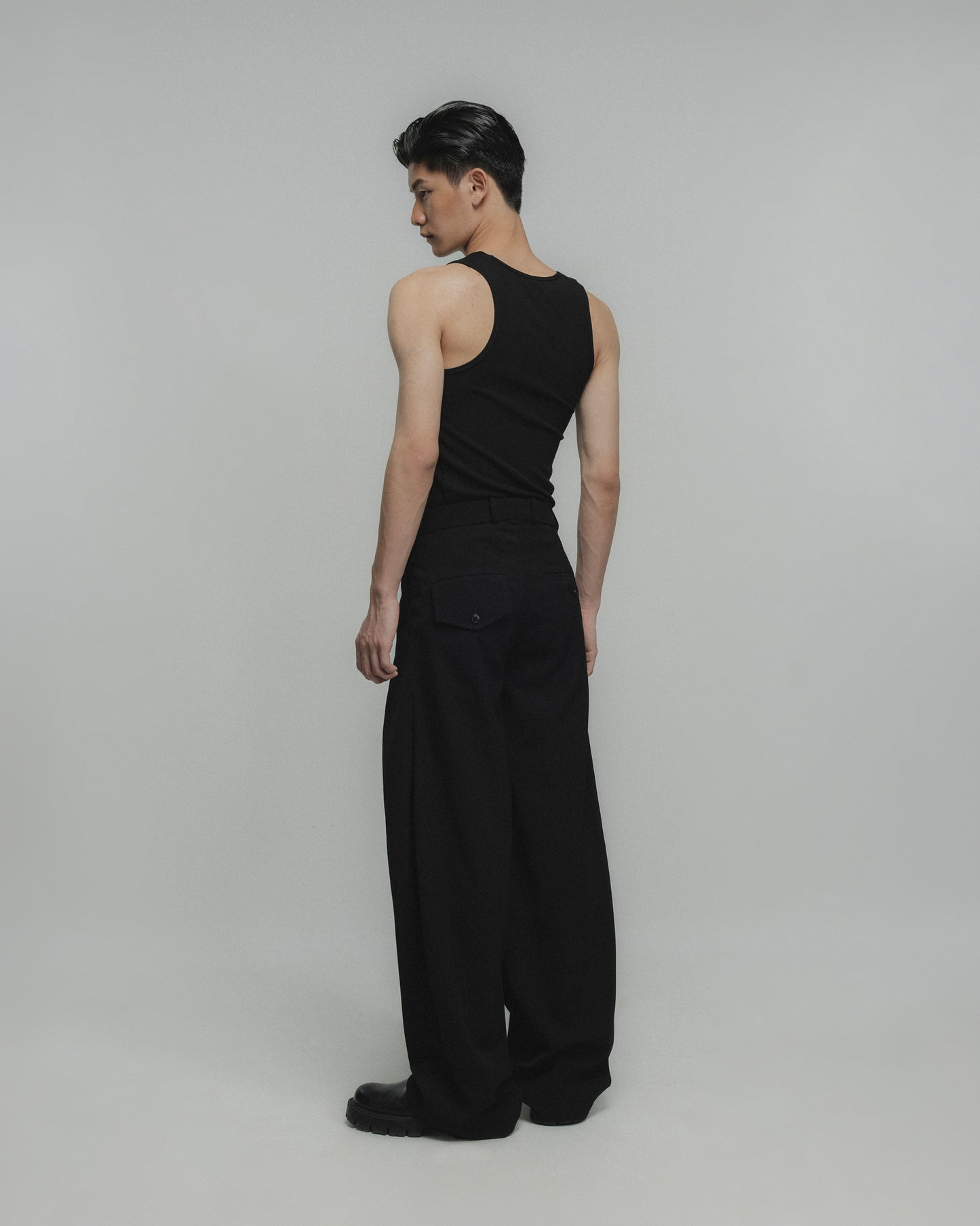 OVERLAPPING PLEATED TAILORED TROUSERS