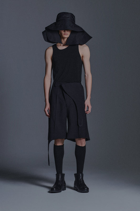 WOOL-BLEND BOOMERANG SHORTS