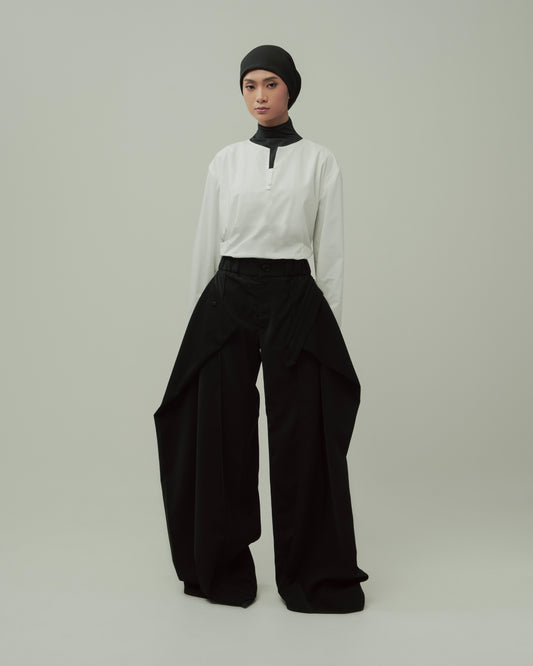 WIDE PANELLED TROUSERS