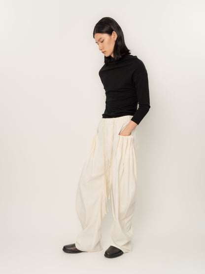 PINCHED POCKET TROUSERS (BONE)