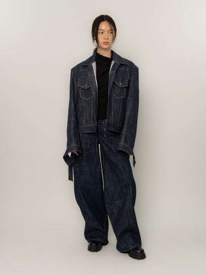 CROPPED DENIM JACKET (INDIGO)