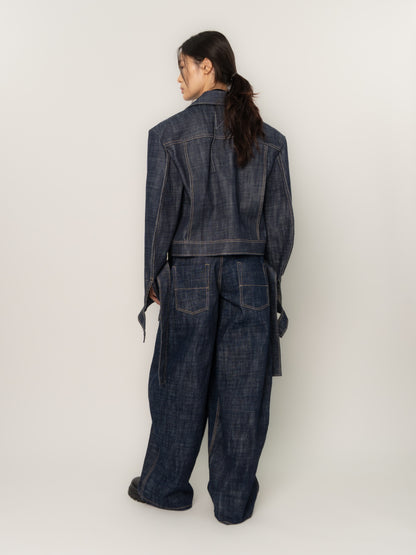 CROPPED DENIM JACKET (INDIGO)