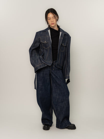 CROPPED DENIM JACKET (INDIGO)