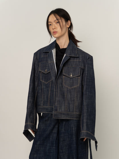 CROPPED DENIM JACKET (INDIGO)