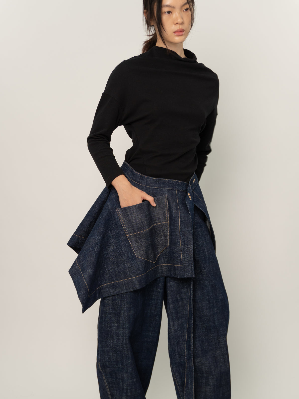 DENIM APRON SKIRT