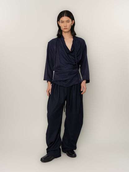 SHIFTED OPEN FRONT SHIRT (NAVY)