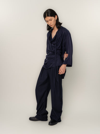 SHIFTED OPEN FRONT SHIRT (NAVY)