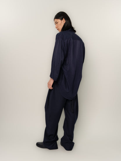 SHIFTED OPEN FRONT SHIRT (NAVY)