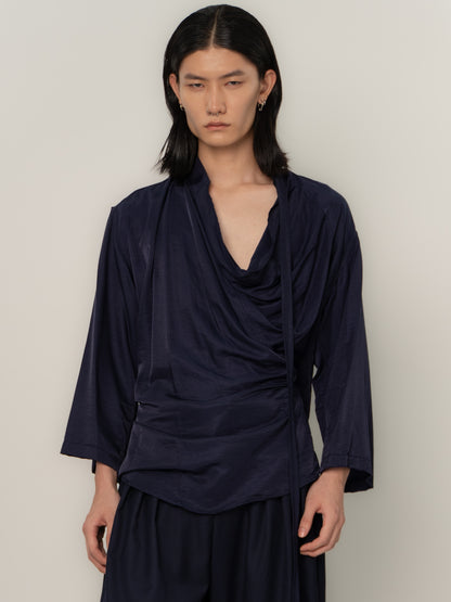 SHIFTED OPEN FRONT SHIRT (NAVY)