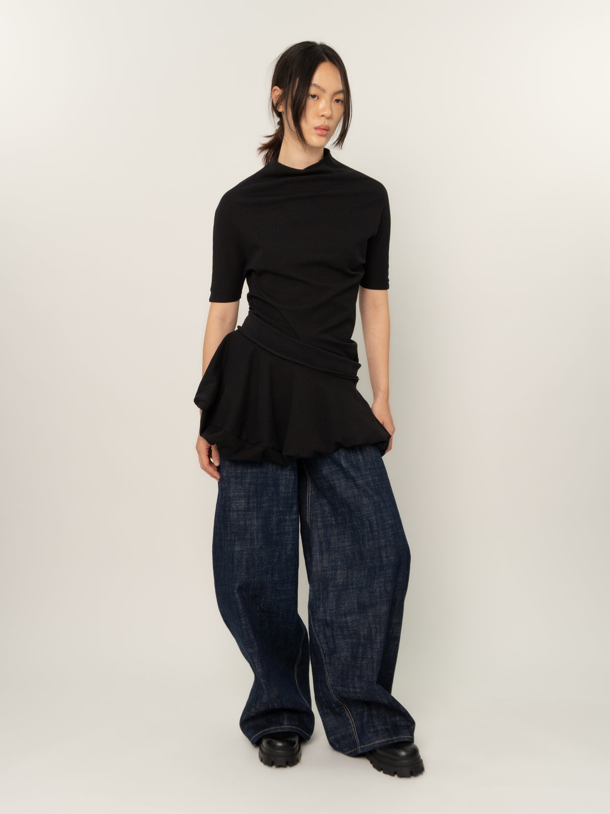 TWISTED KNIT DRESS (BLACK)