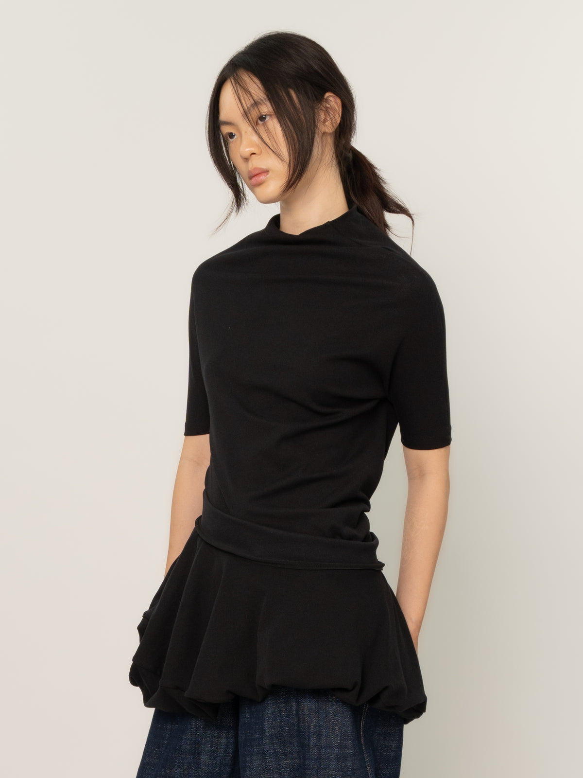 TWISTED KNIT DRESS (BLACK)