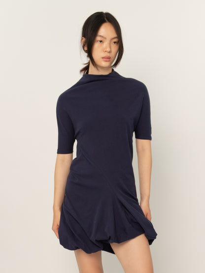 TWISTED KNIT DRESS (NAVY)