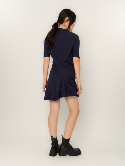 TWISTED KNIT DRESS (NAVY)