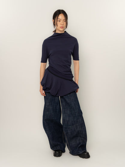 TWISTED KNIT DRESS (NAVY)