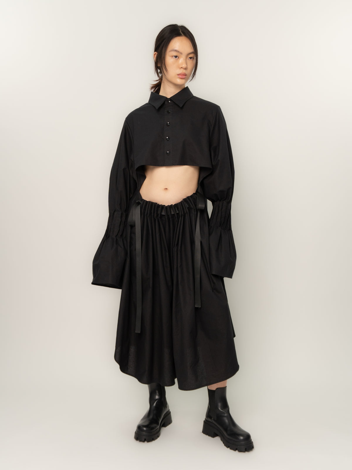 TWO-WAY SHIRT DRESS (BLACK)