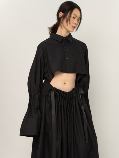 TWO-WAY SHIRT DRESS (BLACK)