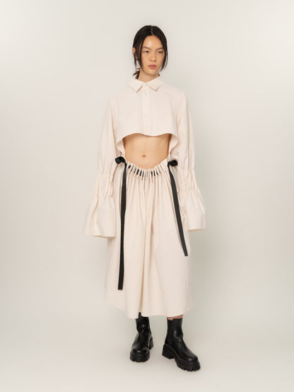 TWO-WAY SHIRT DRESS (BONE)