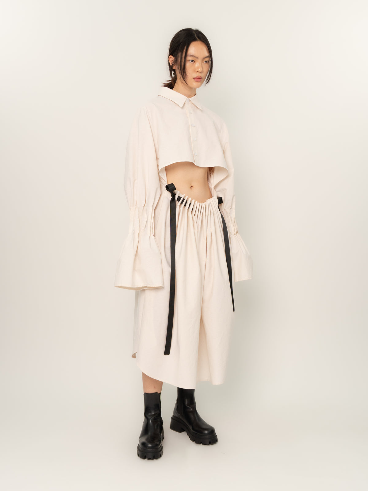 TWO-WAY SHIRT DRESS (BONE)