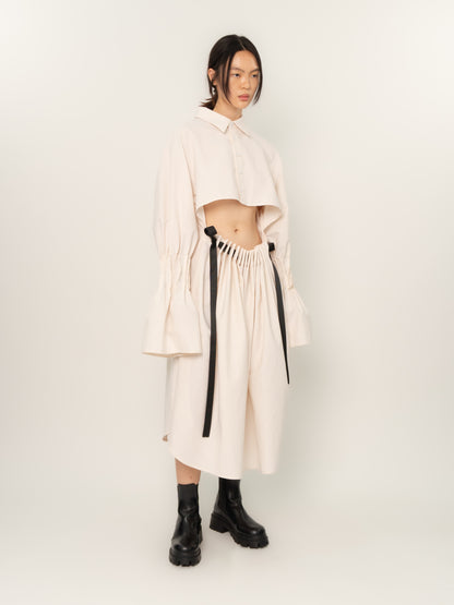 TWO-WAY SHIRT DRESS (BONE)