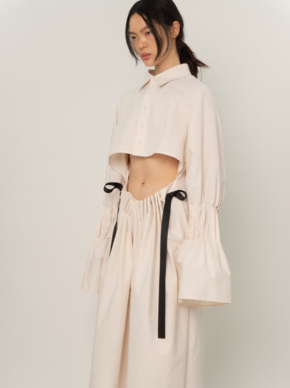 TWO-WAY SHIRT DRESS (BONE)