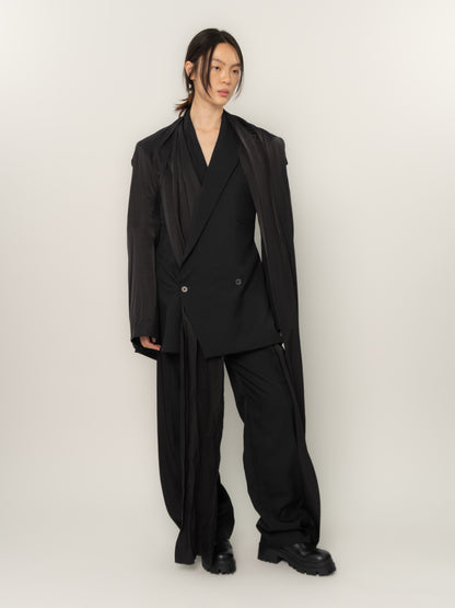 HUNCHED DRAPE BLAZER WITH TRAIN