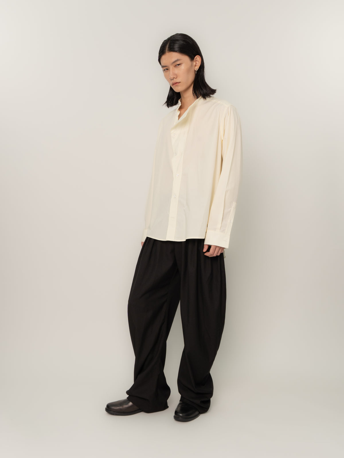WIDE PLACKET L/S SHIRT (BONE)