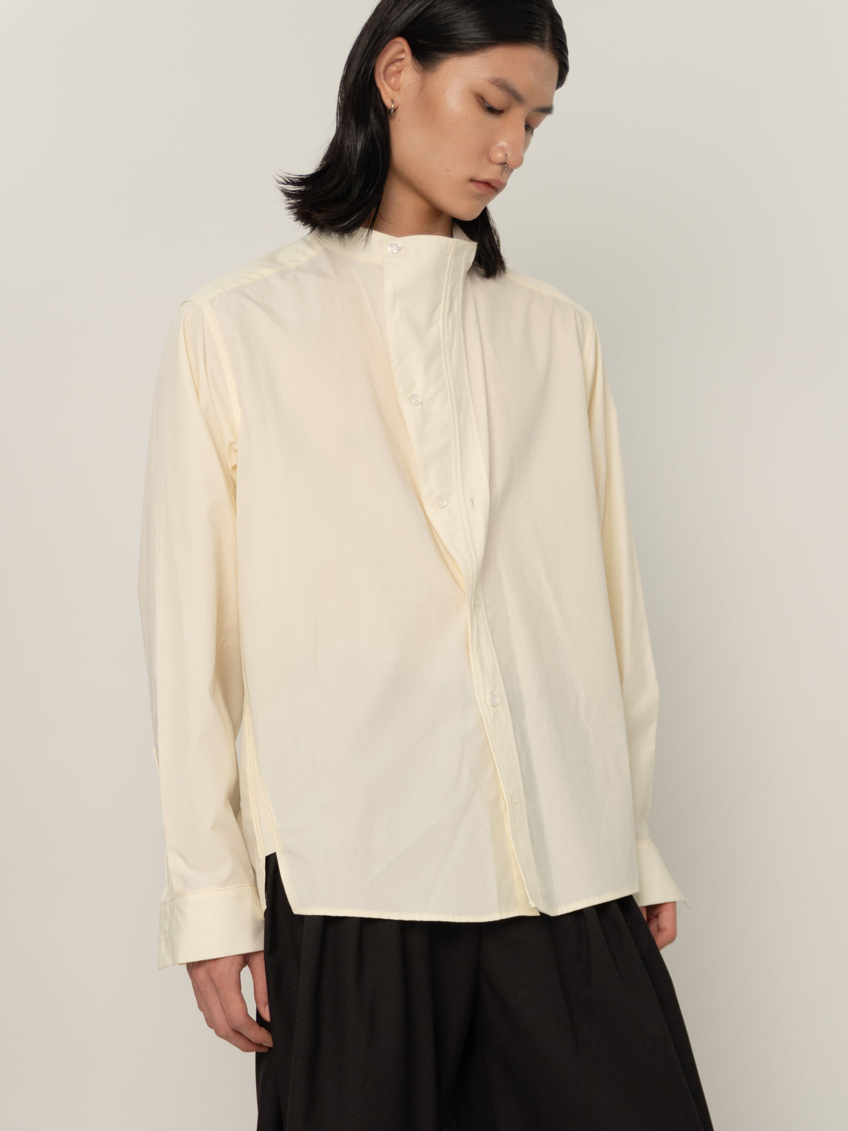 WIDE PLACKET L/S SHIRT (BONE)