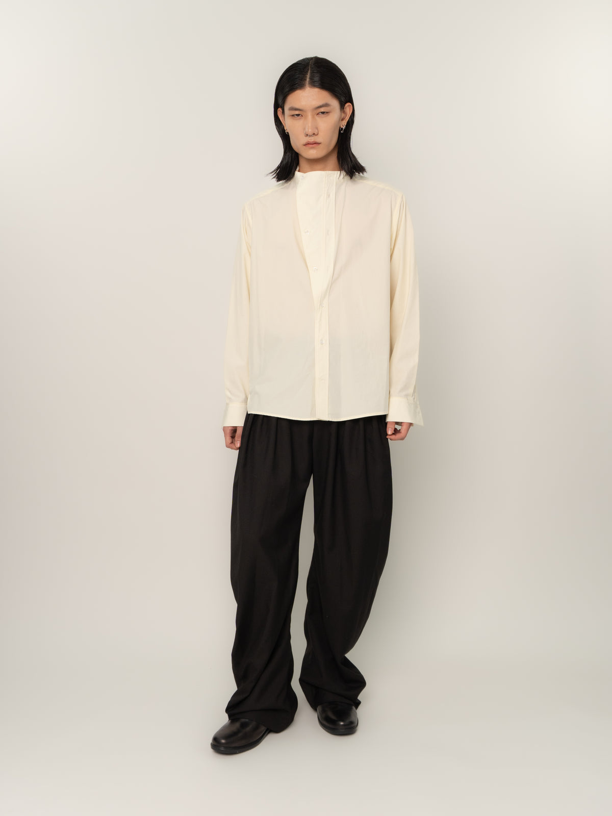 WIDE PLACKET L/S SHIRT (BONE)