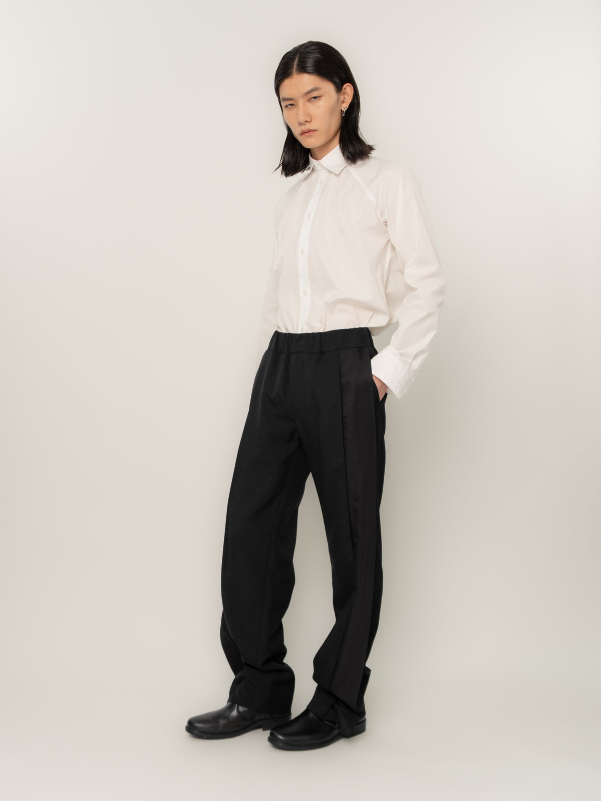 CASUAL TUXEDO TROUSERS (BLACK)