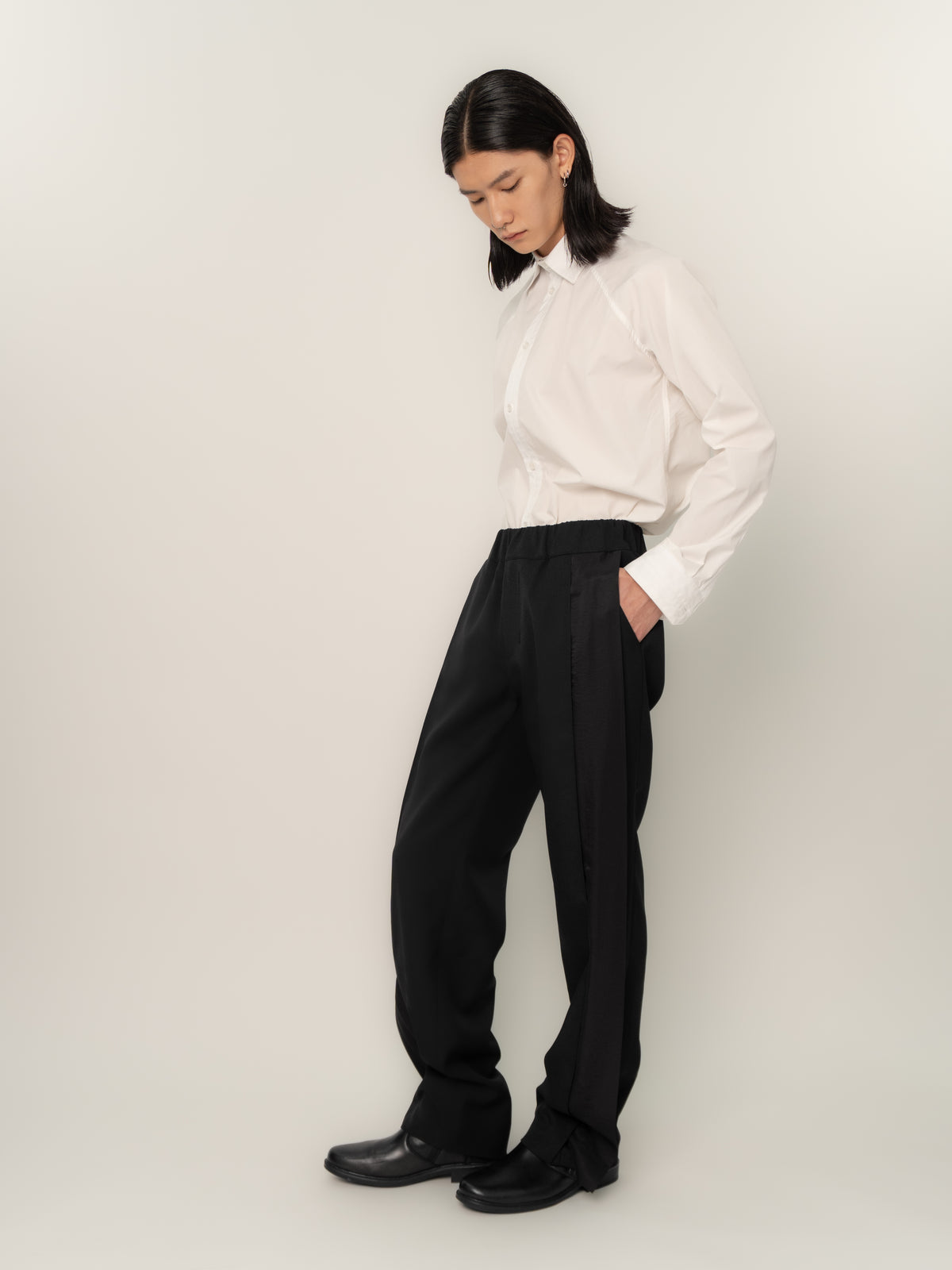 CASUAL TUXEDO TROUSERS (BLACK)
