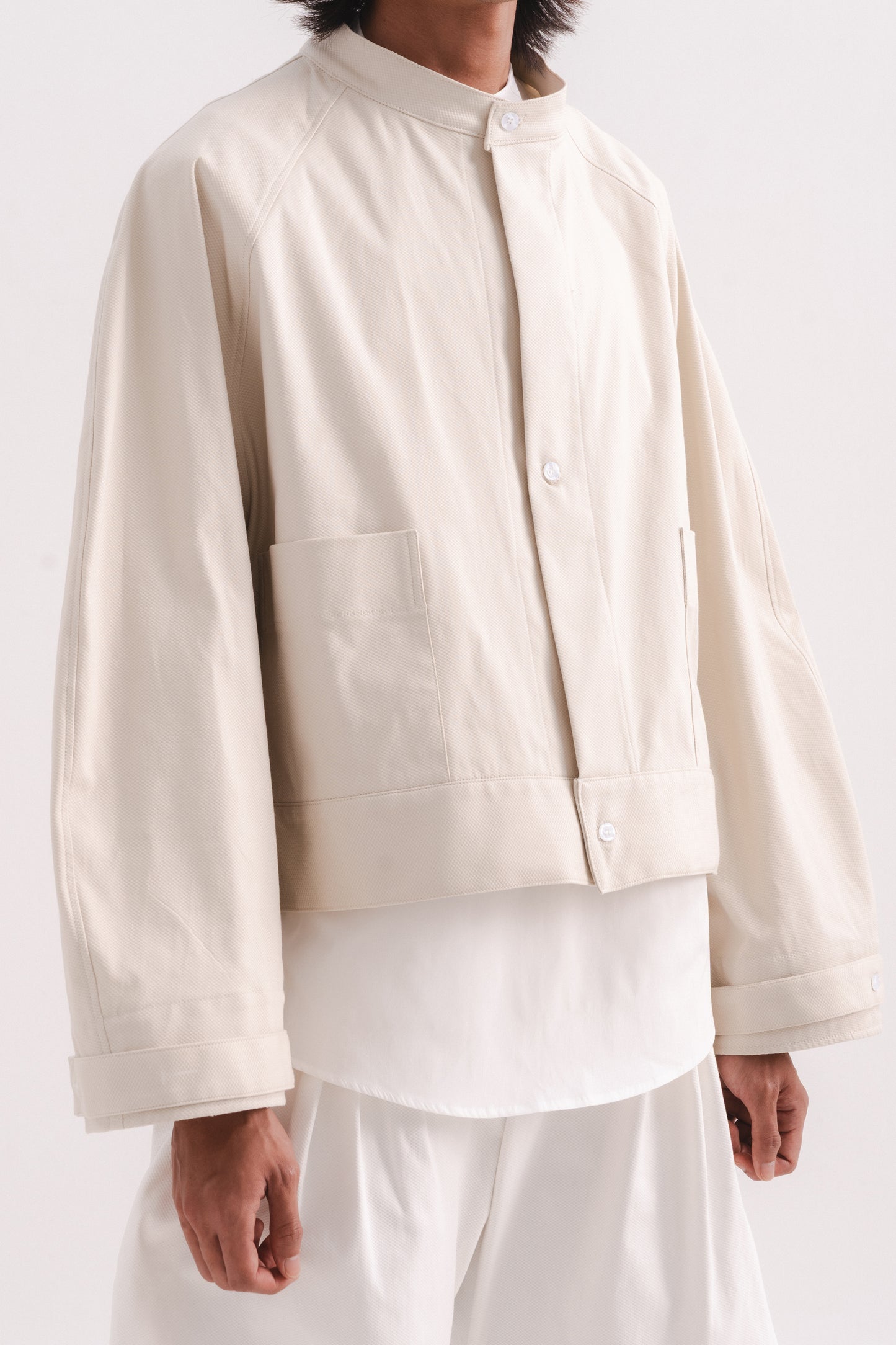 OVERSIZED PIQUÉ BOMBER