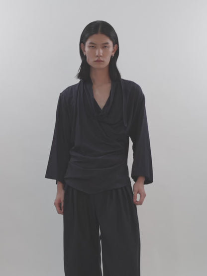 SHIFTED OPEN FRONT SHIRT (NAVY)