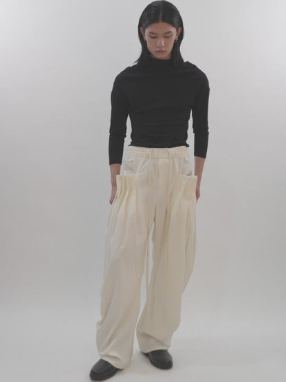 PINCHED POCKET TROUSERS (BONE)