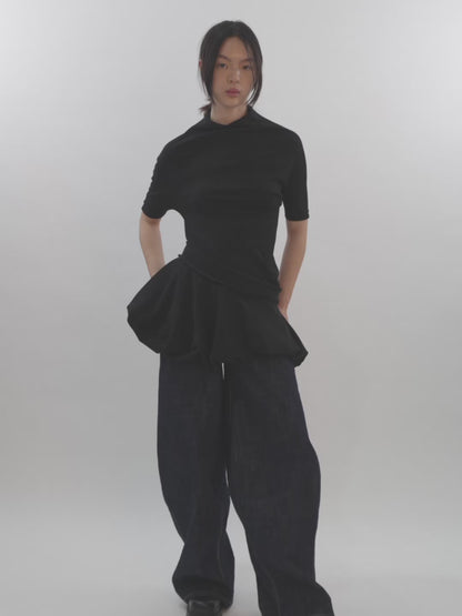 TWISTED KNIT DRESS (BLACK)
