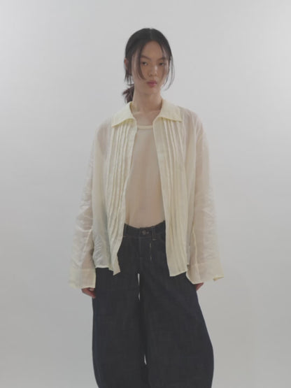 SHEER PINCHED SHIRT (BONE)