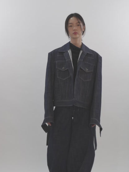CROPPED DENIM JACKET (INDIGO)